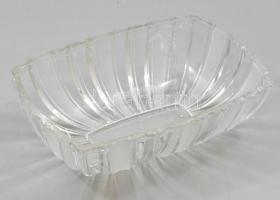 Régebbi öblös kristály kínáló, jelzés nélkül, hibátlan, 25x17x7 cm