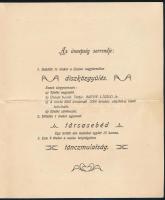 1910 A Lévai (Felvidék) Casino 50 éves fennállása alkalmából tartott ünnepség programja, az elnök sa...