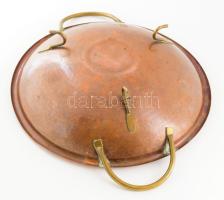 Jelzett holland réz kínáló, d: 30 cm