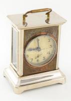 Junghans asztali óra, Boltiszár György Magyaróvár órás számlapjával, oldalsó üveg hiányzik, m: 16 cm