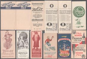 16 db különféle számolócédula, közte Gottschlig (Kozma Lajos grafikájával), Altvater likőr, Törley, stb. Vegyes állapotban.