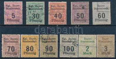 11 db bajor vasúti bélyeg