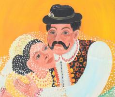 Győry Eszter (1942-): Örökkévalóság, béke szimbóluma (Eternity, peace symbol), 1979. Olaj, vászon. J...