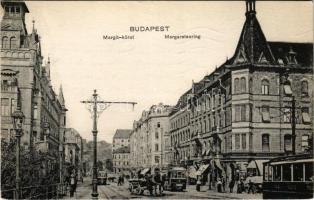 1914 Budapest II. Margit körút, villamos, Margit Park kávéház