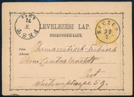 1871 2kr díjjegyes levelezőlap "KUCZURA" - "PEST / ESTE"