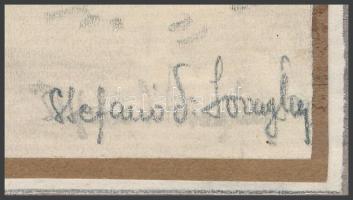 Lovaghy István (1898-?): San Remo, 1924. Ceruza, papír, jelzett, papírra kasírozva, 14,5x20,5 cm. / ...