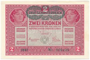 Ausztria 1917. 2K zöld "DEUTSCHÖSTERREICH" felülbélyegzéssel, "1647 609448" T:AU...