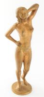 Bronz női akt, jelzés nélkül, m: 28,5 cm