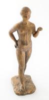 Bronz női akt, jelzés nélkül, m: 22,5 cm