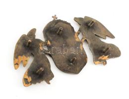 Bronz magyar címer, felfogatópontokkal, 11x19 cm