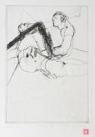 Véssey Gábor (1948-): Astrál, 1999. Hidegtű, papír, jelzett, próbanyomat 2/4 számozással, 30×21 cm