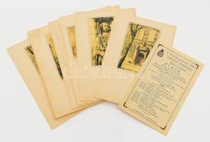 1934 Norddeutscher Lloyd Bremen hajós menükártyák, 12 db, változó állapotban, kissé foltos + egy prospektus