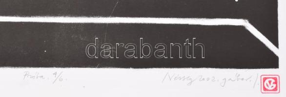 Véssey Gábor (1948-): Spleen de Paris XXIV, 2002. Litográfia, papír, jelzett, próbanyomat 4/6 számoz...