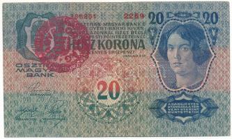 1913. 20K "2269 386861", piros "MAGYARORSZÁG" felülbélyegzéssel T:F, szép papír Adamo K17B