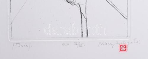 Véssey Gábor (1948-): Törés, 2002. Litográfia, papír, jelzett, művészpéldány VI/VI számozással, 30×2...