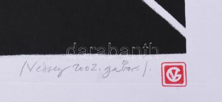 Véssey Gábor (1948-): Spleen de Paris XXIV, 2002. Litográfia, papír, jelzett, próbanyomat 6/6 számoz...