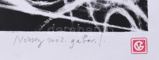 Véssey Gábor (1948-): Spleen de Paris XXXIV, 2002. Litográfia, papír, jelzett, próbanyomat 5/6 számo...