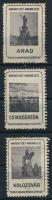 3 db Irredenta levélzáró: Arad, Csíkszereda, Kolozsvár