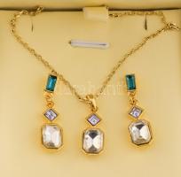 Aphrodite köves ékszer szett, nyaklánc és fülbevaló pár, eredeti dobozában.