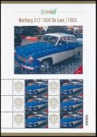 2025 Wartburg 312 1000 De Luxe / 1963. 6 bélyeges megszemélyesített kisív dísztokban