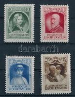 Liechtenstein 1929 I. Ferenc herceg sor Mi 90-93 (**Mi EUR 100.-) (Mi 92-93 falcos / hinged)