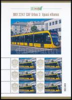 2025 BKV 2247 CAF Urbos 3 típusú villamos 6 bélyeges megszemélyesített kisív dísztokban