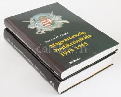 Veress D. Csaba: Magyarország hadikrónikája 1944-1945. 1-2. köt. 1.: A kárpáti harcoktól a Dunántúl elleni szovjet támadásig. (1944. augusztus 25. - 1944. november 6.) 2.: A Dunántúl elleni szovjet támadástól a német Birodalmi Védőállás áttöréséig. (1944. november 7. - 1945. április 13.) Dedikált! Bp., 2002-2003, Történelmi Hagyományőrző és Hadisírgondozó Alapítvány, 477+(3) p.; 485-1173 p.+ (3) p. Fekete-fehér fotókkal illusztrálva. Kiadói kartonált papírkötés. Az első kötet címlapján a szerző, Veress D. Csaba (1933-2014) történész dedikációjával.