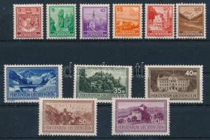 Liechtenstein 1929 I. Ferenc herceg sor Mi 126-136 (**Mi EUR 242,50) (Mi 137-139 hiányzik, missing, Mi 126, 127, 135, 136 falcos / hinged)