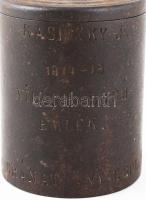 I. világháborús emlék persely, masszív fém, "Kasitzky J. 1914-15 világháború emlék gránát anyag...