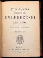 Kis János superintendens emlékezései életéből. Maga által feljegyezve. Bp., 1890, Franklin-Társulat. Kiadói aranyozott félvászon-kötés.
