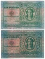 1912. 100K felülbélyegzés nélkül, 2xklf színváltozat: "1170" barnás nyomat + "2301&qu...