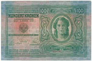 1912. 100K "1166 86167", piros "MAGYARORSZÁG" felülbélyegzéssel T:F, szép papír
...