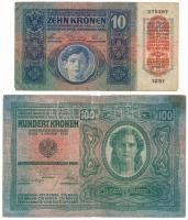 Ausztria 1919(1915) 10K "1251 075387", piros "DEUTSCHÖSTERREICH" felülbélyegzéss...