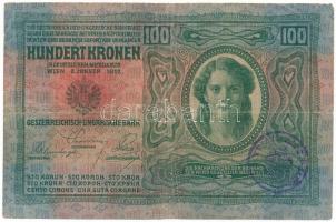 1912. 100K fekete "ROMANIA TIMBRU SPECIAL" felülbélyegzéssel T:F, kis szakadások
Krause P...