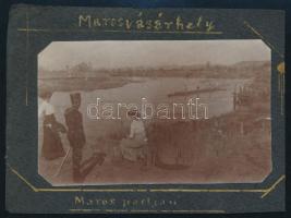 1913 A Maros partján Marosvásárhelynél (Erdély), fotó kartonon, felirattal, 7×11 cm