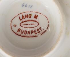 Láng Mihály Budapest egybecsésze, jelzett, lepattanással, d: 13 cm