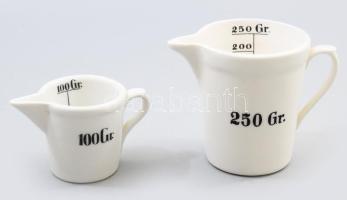 2 darab régi patikai mérce, egyik Zsolnay, m: 10 cm alatt