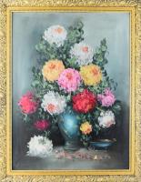 Jelzés nélkül: Csendélet. Olaj, vászon. Dekoratív fakeretben. 80x60 cm