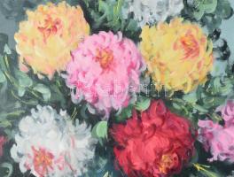 Jelzés nélkül: Csendélet. Olaj, vászon. Dekoratív fakeretben. 80x60 cm