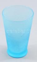 Buborékos díszítésű anyagában színezett pohár, hibátlan, m: 11,5 cm
