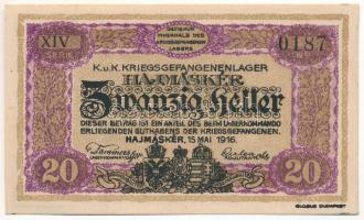 Hajmáskér / hadifogolytábor 1916. május 15. 20f római sorozat és arab sorszámozás "XIV 0187&quo...