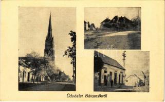 Bátaszék, templom, utcakép. Szokoly János kiadása (EK)
