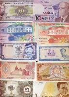 Kis bankjegy tétel, egész világ, 35db, sok tengerentúllal T:I