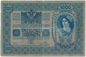 1902. 1000K "1353 15771", felülbélyegzés nélkül T:F,VG, pici anyaghiány
Adamo K35