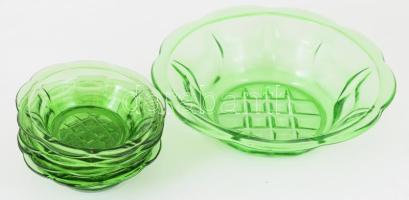 Zölden színezett 4 személyes köretes szett, d: 22 cm