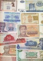 Kis bankjegy tétel, egész világ, 31db, sok tengerentúllal T:I