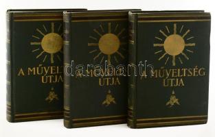 A Műveltség Útja sorozat I-III. kötete. Bp., é.n., Tolnai Nyomdai Műintézet és Kiadóvállalat R.-T. Kiadói aranyozott egészvászon-kötés.