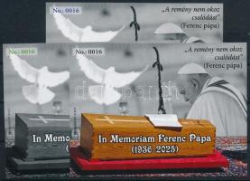 2025 In Memoriam Ferenc pápa garnitúra (3 db) 0016 sorszámmal