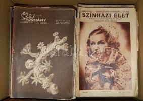 1889-1892 Dr. Holzwarth F. J.: Világtörténetének III. és VII. kötete Temesvárott kiadva a Csanád-Egyházmegyei könyvsajtó nyomásában illetve 1db Szinházi Élet (1933) és 25db Élet és Tudomány magazin