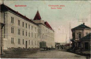 1912 Gyulafehérvár, Karlsburg, Alba Iulia; Törvényszéki palota, József B. kereskedése; Schäser Ferenc kiadása / court, shop (EK)